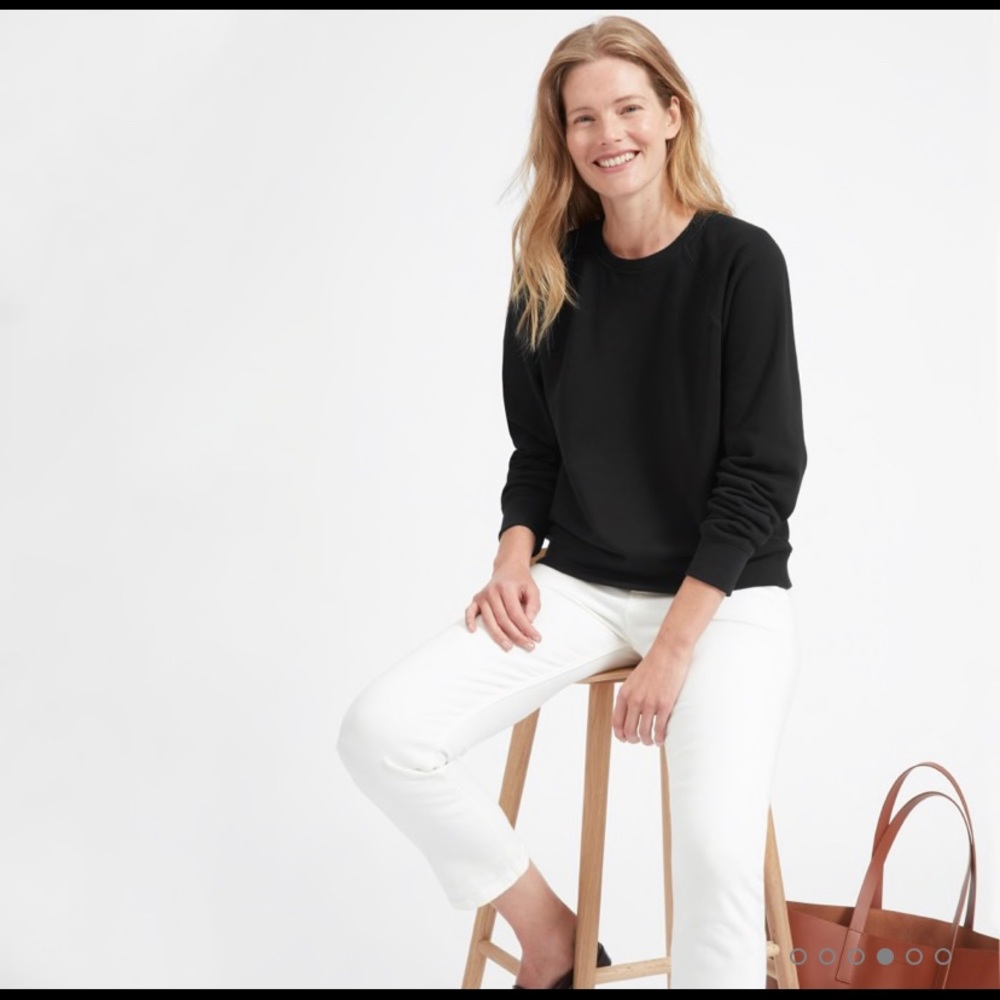 Everlane Black French Terry Crew Sweatshirt